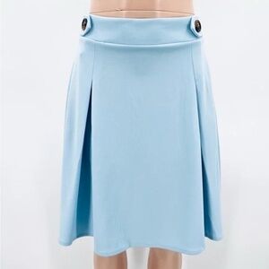 Grace Karin Light Blue Pleated Knit Skirt